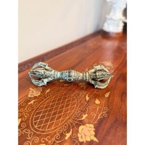 Vintage Bronze Vajra Dorje, Himalayan Buddhist Ritual Object, 9 Inch